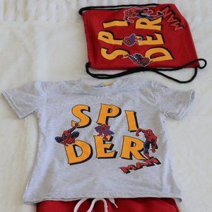 Boys Spiderman Outfit with Gym Bag